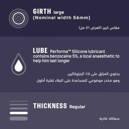 Durex ديوركس كوندوم واقي ذكري - لمتعة أطول - 3 قطع