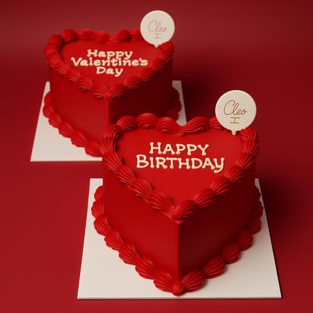 كيكة قلب حمراء