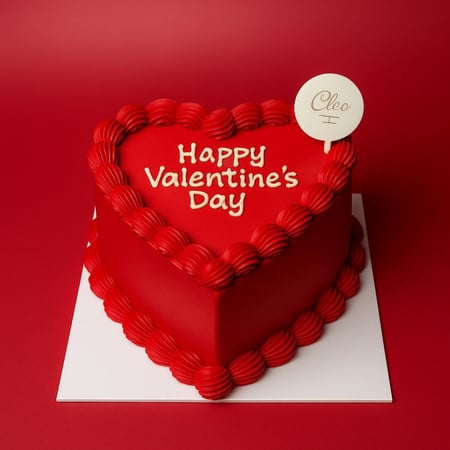 كيكة قلب حمراء