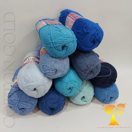 ALize Cotton Goldدرجات الازرق   حفظ الترجمة Cotton gold shades of blue