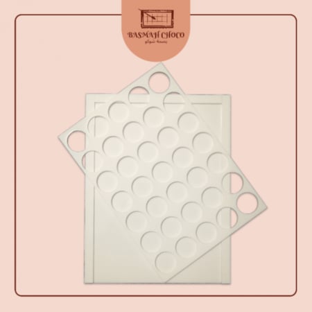 قالب دائري  لطباعة الشوكولاته مقاس  3*3 سم