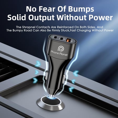 شاحن سيارة بقوة 60w مخرجين PD ومخرج USB من فون بلانت