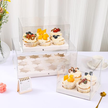 علب كب كيك شفافة