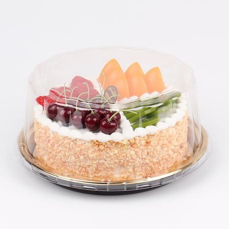 علب كيك بلاستيك ذهبية بعدة مقاسات