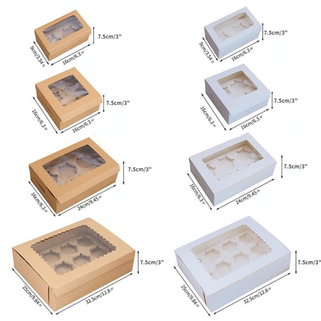 علب كب كيك متعدد المقاسات