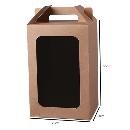 علب هدايا ورقية بنافذة و مسكة