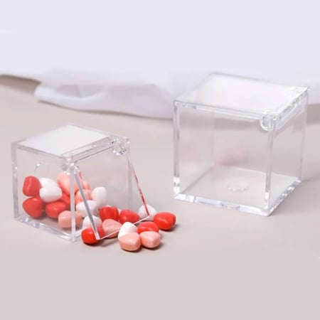 علب اكريليك بغطاء متصل بعدة مقاسات