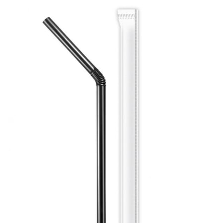 مصاص بلاستيك أسود مغلف 6 مم