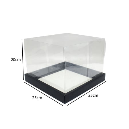 علب بلاستيك شفافة لون اسود