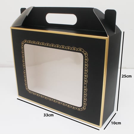 علب ورقية بيد اسود ذهبي