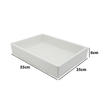 علبة ورقية بغطاء شفاف مميزة لون أبيض