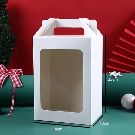 علب هدايا ورقية بنافذة و مسكة