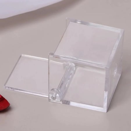 علب اكريليك بغطاء متصل بعدة مقاسات