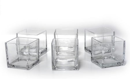 فازات زجاجية مربع 10*10 سادة