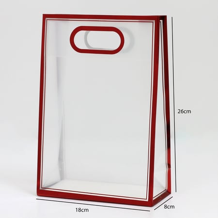 أكياس هدايا شفافة بإطار ملون لامع