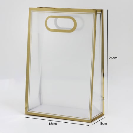 أكياس هدايا شفافة بإطار ملون لامع