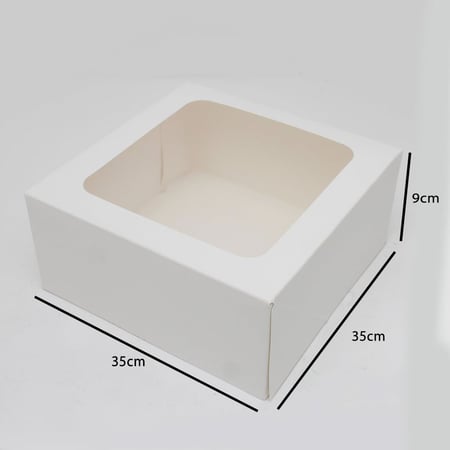 علب كيك ورقية بعدة مقاسات بنافذة شفافة