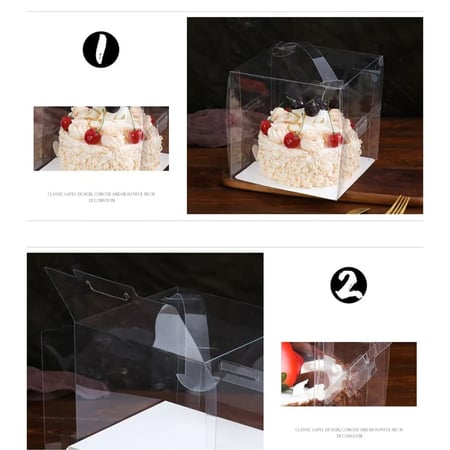 علب كيك بلاستيك شفافة بعدة مقاسات