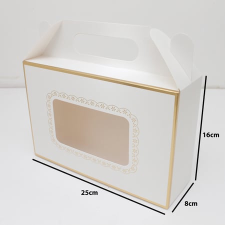 علب ورقية بيد أبيض ذهبي
