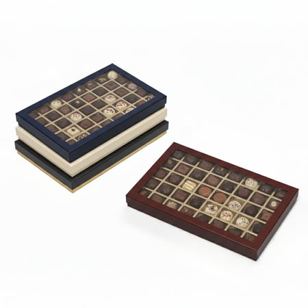 علب شوكولاتة فاخرة 40 قطعة بنافذة شفافة