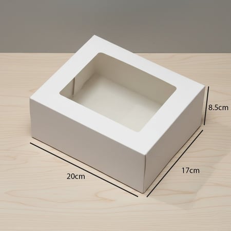 علب كيك ورقية بعدة مقاسات بنافذة شفافة