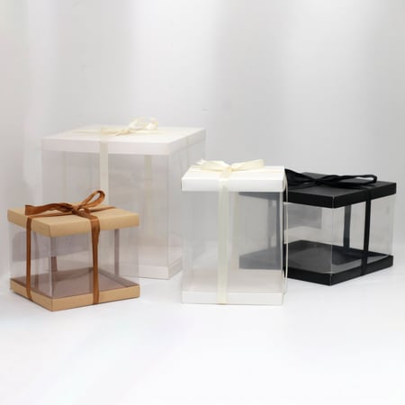 بوكسات كيك ورقية فاخرة شفافة