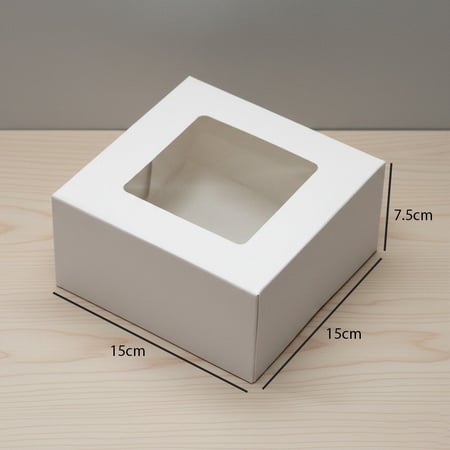 علب كيك ورقية بعدة مقاسات بنافذة شفافة