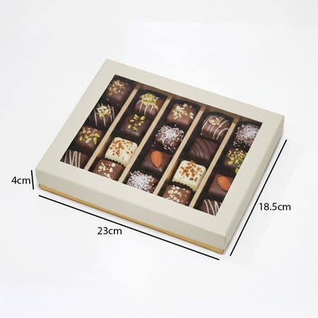 علب شوكولاتة فاخرة 5 قطع بنافذة شفافة