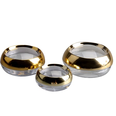 علب زعفران شفافة بغطاء ذهبي