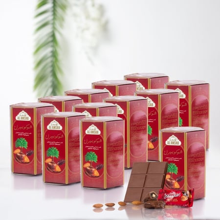 كرتون تمر بالشوكولا واللوز 500 جرام(12 علبه)