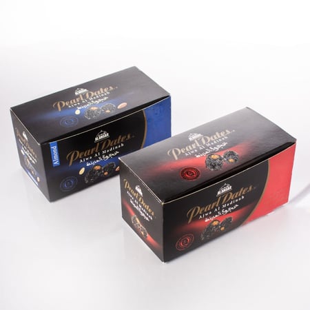 كرتون 12 علب من تمر عجوة المدينة 7 حبات بكتات (بالنوى او باللوز)