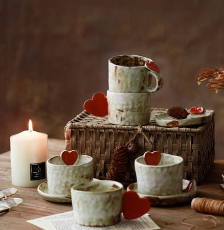 كوب فخاري يدوي بيور (love cup)