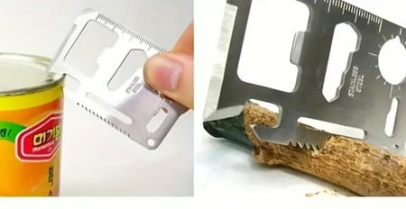 قطعة واحدة، أداة متعددة الوظائف 11 في 1، أداة بطاقة محمولة للبقاء في الهواء الطلق والمغامرة والتخييم والمشي لمسافات طويلة والإنقاذ في حالات الطوارئ