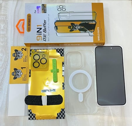 بكج حماية مقاوم لصدمات 1*9 iPhone15 Pro Max