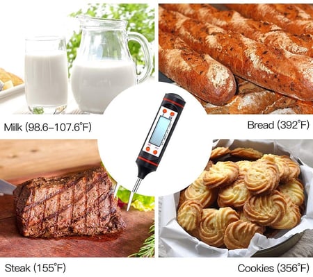 ميزان حرارة رقمي للطعام بمسبار طويل