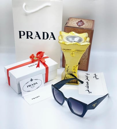 نظارات شمسية نسائية برادا | مع مبخرة هدية وملحقات كاملة