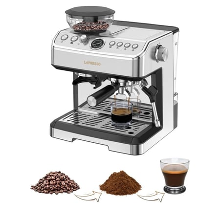 ليبريسو - ماكينة قهوة اسبريسو 20 بار - سعة 2.8 لتر مع مطحنة مدمجة