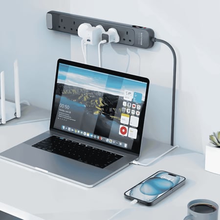 راف باور  توصيلة 6 منافذ بقوة 3150 واط - رمادي