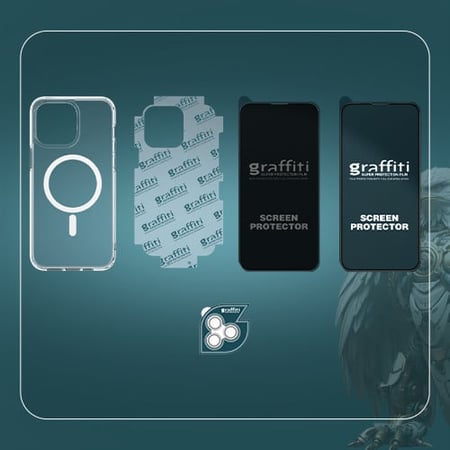 جرافيتي ، بكج الحماية المتكاملة للايفون 15 ، 6 منتجات