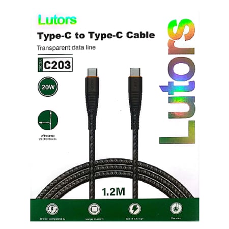 لوترس C203 - كيبل تايب سى - تايب سى بطول 1.2 متر