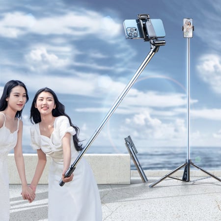 رتاكو - ZP220 Pro عصا سيلفي مع ستاند تثبيت لون أسود