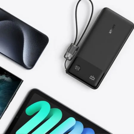 انكر بطارية متنقلة بسعة 10000 ملي امبير بقوة 22.5 واط بمنفذ يو اس بي ومنفذ تايب سي