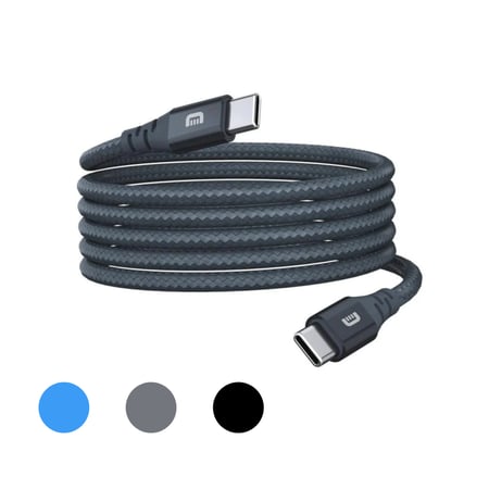 زندور - كيبل تايب سى بي الى تايب سى بطول 1 متر بقوة  قماش