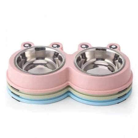 صحن مزدوج صغير بلاستيك مع ستيل