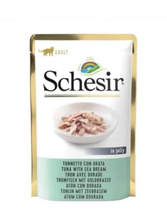 طعام رطب شيزر تونة وسمك الدينيس بالجيلي 20x85g