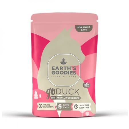 طعام رطب للقطط البالغة أيرث قوديز طعام متكامل ومتوازن البط 85 جرام