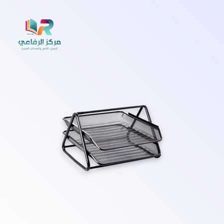 حامل ورق مكتب معدني 2 أرفف