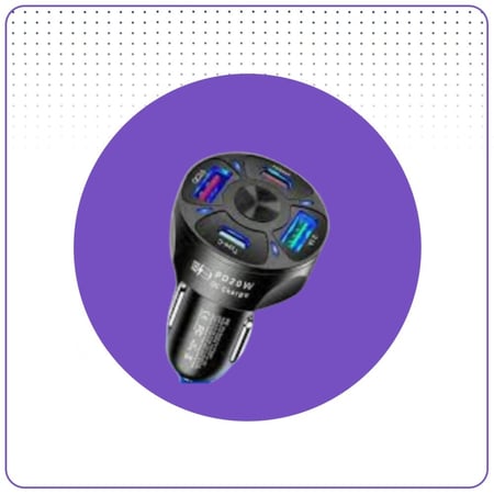 فيش سيارة منفذين usb+منفذين بي دي 68 واط HOOTOO