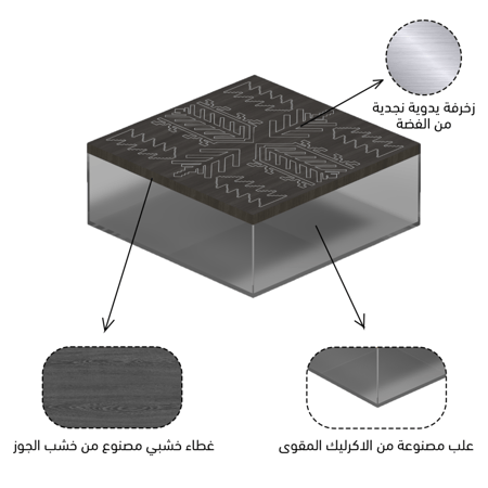 صندوق ضيافة بزخرفة نجدية من الفضة