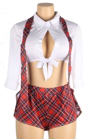 زي كوسبلاي طالبة جامعية مثير لون كلاسيكي